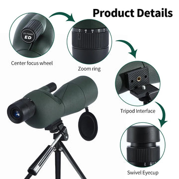 25-75x60 Spotting Scope Zoom Monocular high power telescope Bak4 Prism ED Lens For Outdoor Camping Bird Watching hunting Apsilon