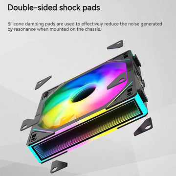 TEUCER JM-1 ARGB Fan 3 in 1 RGB Mirror Cycle Light Effect 800-2000RPM PWM Water Cooling 360mm  PC Cooler Fan Kit Apsilon