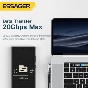 Essager PD 100W Magnetic USB C OTG Adapter Fast Charging Type C Magnet Connector 20Gbp Data Sync 4K@60Hz For Macbook Laptop Apsilon