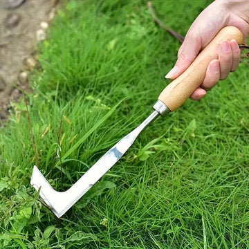 Stainless steel gap weeding tool, L-shaped multi-purpose garden hand tool, used for clearing weeds in yards, terraces, and lanes Apsilon
