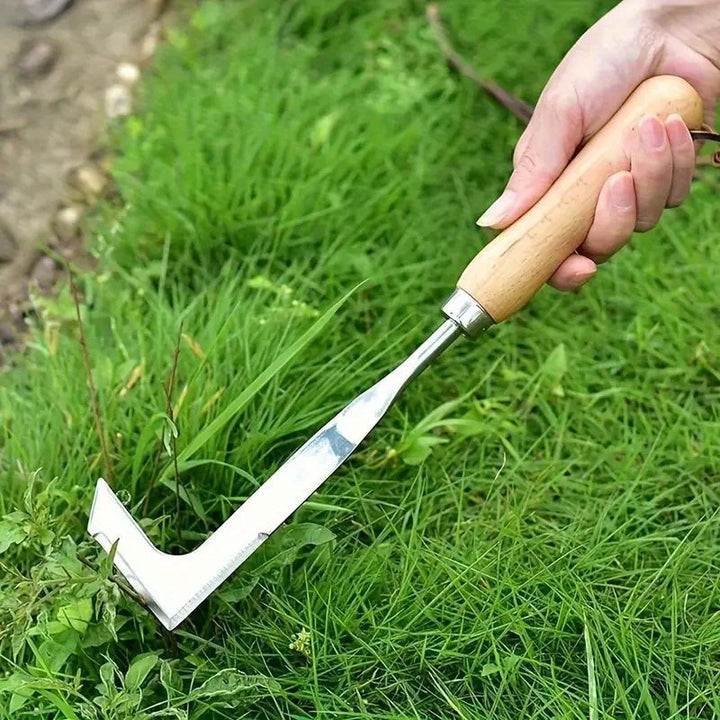 Stainless steel gap weeding tool, L-shaped multi-purpose garden hand tool, used for clearing weeds in yards, terraces, and lanes Apsilon