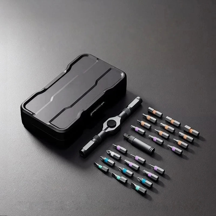 24in1 Multifunction Ratchet Screwdriver Set Multi Magnetic Bits Mini Repair Tool Kit Household Tool For PC & Desk Etc. Apsilon