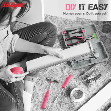 Hi-Spec 18/19/20PCs Pink DIY Tool Kit with Electric Pen & CR-V Steel - Home Maintenance Hand Tools Set for Women & Car Care Apsilon