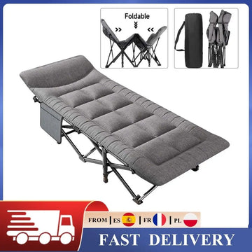 Outdoor Camping Bed Folding Garden Single Nap Bed with Storage Bag Portable Sleeping Cot for Office Home Beach Travel Hiking Bed Apsilon