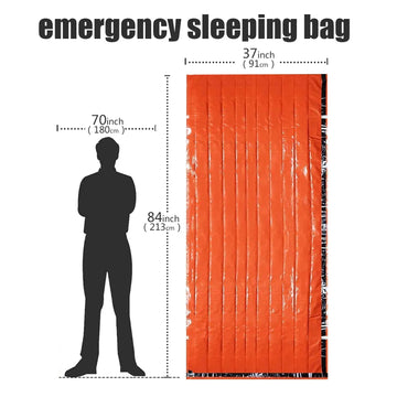 Portable Waterproof Emergency Survival Sleeping Bag Outdoor Edc Camping Gear Thermal Sack First Aid Rescue Kit Mylar Blanket Apsilon