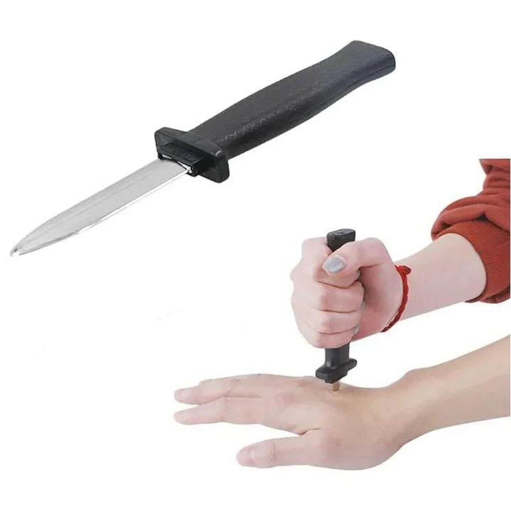 Retractable Fake Knife - Adult Plastic Magic Prank Toy for Jokes, Scary Tricks & Halloween Props (Realistic Toy) Apsilon