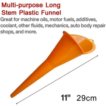 Car Long Stem Funnel Anti-splash Gasoline Oil Filling Tool Plastic Car Truck Motor Oil Change Refueling Funnel Car Accessories Apsilon