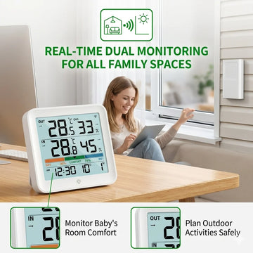 Digital Thermometer Hygrometer with Remote Indoor LCD Temperature Humidity Meter Room Sensor High Accuracy Home Thermometer Apsilon