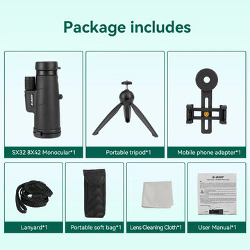 Svbony F9333A/F9333B Binoculars 10X42/8X32 Telescope Powerful Professional HD Long Range Camping Equipment For Traving Suvival Apsilon