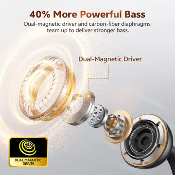 QCY Crossky C50 Open Ear Wireless Earbuds Bluetooth 6.0 Comfort Clip On Sports Earphone 4 Mic AI Clear Call Bass Boost Headphone Apsilon