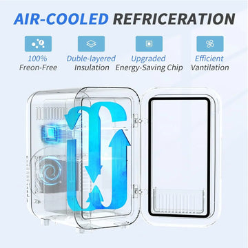 Mini Fridge, 6 Liter/8 Can 220-240V AC/DC Portable Thermoelectric Cooler Refrigerators for Bedroom Apsilon