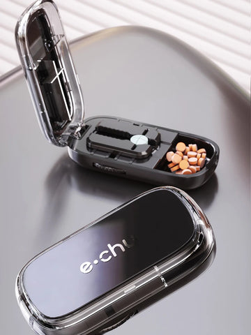 Pill Cutter With Invisible Storage Box Portable 2 In 1 Mini Drug Tablet Medicine Small Small Medicine Box Health Care Pills Case Apsilon