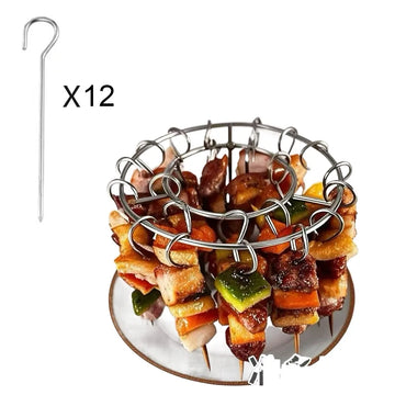 Stainless Steel Vertical Grill Rack Detachable String Grill Vertical Barbecue Skewer Bracket 12/24/49 Skewer Holder Apsilon
