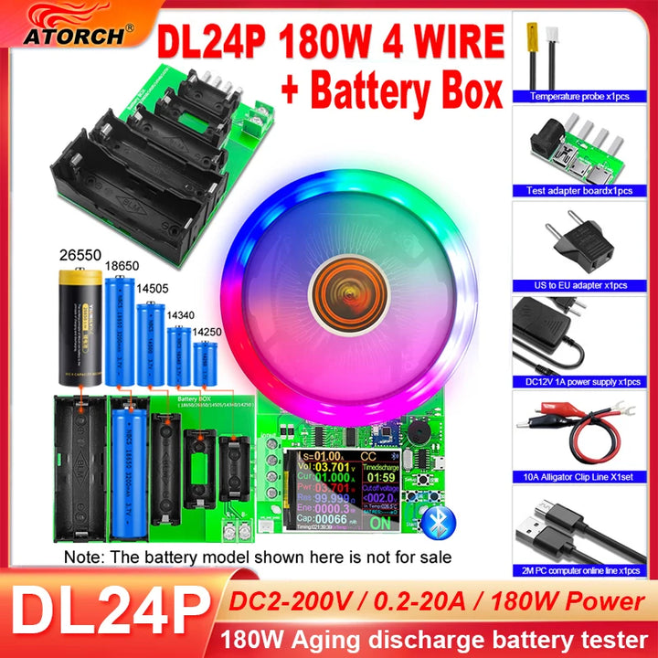 150W/180W Electronic Lithium Load 12V Vehicle Battery Test Capacity Monitor Discharge Power Supply Checker + Tester BOX Apsilon