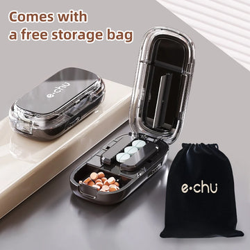 Pill Cutter With Invisible Storage Box Portable 2 In 1 Mini Drug Tablet Medicine Small Small Medicine Box Health Care Pills Case Apsilon