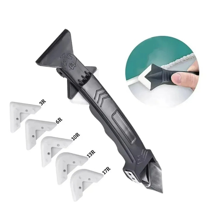 Silicone Scraper Squeegee Glue Remover Knife Caulking Angle Beauty Crack Trowel Tool Grout Scraper Kit 5in1 Multifunctional Home Apsilon
