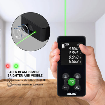 HILDA 50/100/120M Laser Rangefinder Red/Green Light Laser Distance Digital Tape Rechargeable and Measurable Angle Laser Measure Apsilon