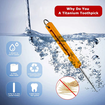 Portable Titanium Toothpicks Three Gear Adjustment Reusable Toothpicks Metal Teeth Picks Versatile Fruit Picker Apsilon