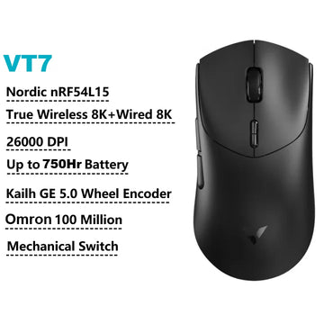 Rapoo VT7 MAX /VT7 Wireless Gaming Mouse True 8K Wireless Polling Rate 53g Lightweight Up to 750Hr Battery Life Apsilon