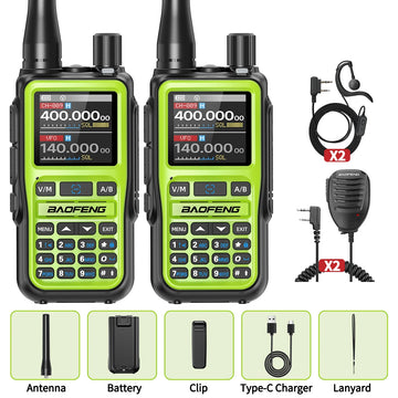 BAOFENG UV-5R Mini Walkie Talkie Multi Band Bluetooth Programming Wireless Copy Frequency 999CH Type-C Long Range Two Way Radio Apsilon