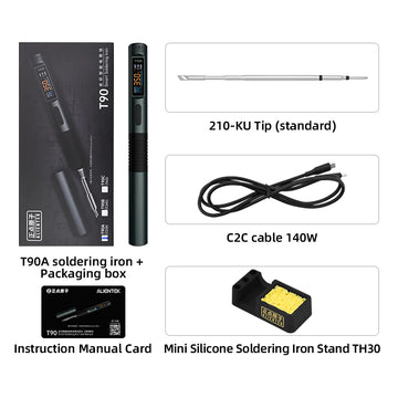 ALIENTEK T90 Smart Soldering Iron PD 140W Adjustable Temperature DC 28V 80-450℃ Welding Solder Station Kit C245 C210 T65 Tools Apsilon