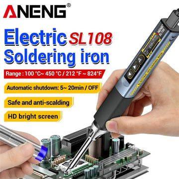 ANENG SL108 96W PD QC Digital Soldering Iron Kit Adjustable Temperature Fast Heat Portable Smart Tool for Electronic Repair Apsilon