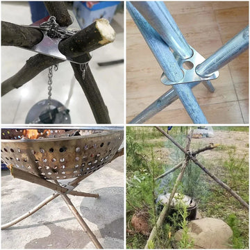 Outdoor BBQ Tripod Portable Detachable Hanging Rack Stainless Steel Camping Bonfire BBQ Pot Tripod Set Apsilon