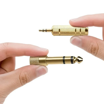 2-Pack 6.5mm to 3.5mm and 3.5mm to 6.5mm Audio Adapter Set 1/4-inch - 1/8-inch and 1/8-inch - 1/4-inch Apsilon