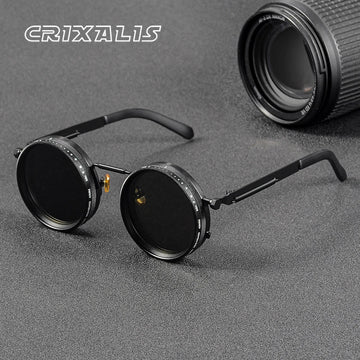 CRIXALIS Polarized Round Sunglasses ND9 Adjustable Dimming Men Women Retro Punk Men's Fishing Eyeglasses Outdoor Shades UV400 Apsilon