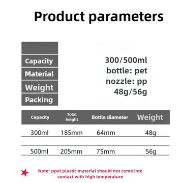 300/500ML Plastic Spray Bottle Large Capacity High Pressure Moisturizer Empty Container for Water Can Hair Stylist Hairdressing Apsilon