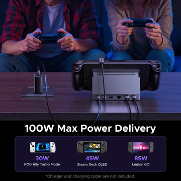 UGREEN USB C HUB Steam Deck Docking Station 6-in-1 Type-C to 4K120Hz HDMI 5Gbps USB-A/C PD100W 1000Mbps RJ45 for ROG Ally Legion Apsilon