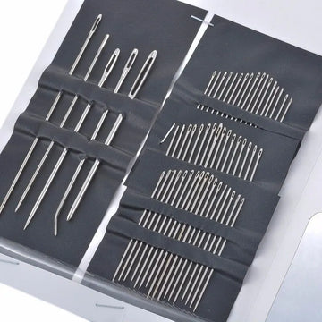 55 Pieces Stainless Steel Big Eye Hand Sewing Needles Set with Different Sizes for Sewing Needlework Embroidery Needles Apsilon