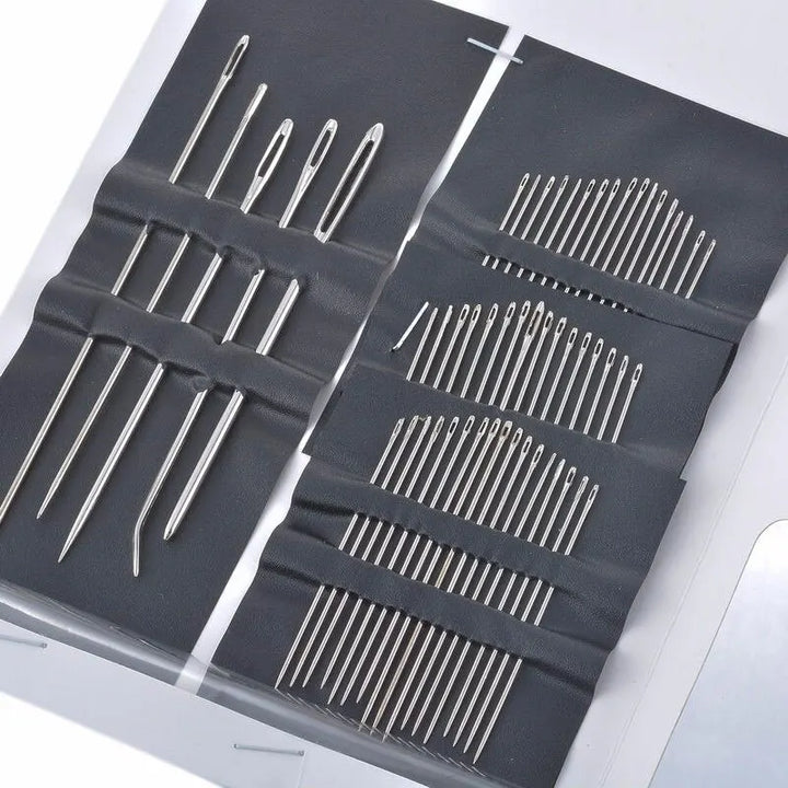 55 Pieces Stainless Steel Big Eye Hand Sewing Needles Set with Different Sizes for Sewing Needlework Embroidery Needles Apsilon