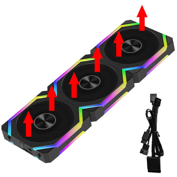 JUMPEAK CS120 ARGB Cooling Fan 360mm Modular Stackable Splicing PWM Silent 120mm RGB Fans Kit For Gaming PC Case Water Cooler Apsilon