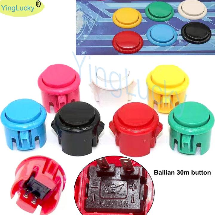 100 pcs Arcade buttons 30mm 24mm copy sanwa buttons DIY arcade joysticks parts Arcade video game console accessories Apsilon