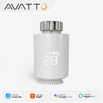 AVATTO ZigBee3.0 Thermostat Radiator Actuator Smart TRV Thermostatic Valve Controller Works With Tuya Alexa Google Home Alice Apsilon