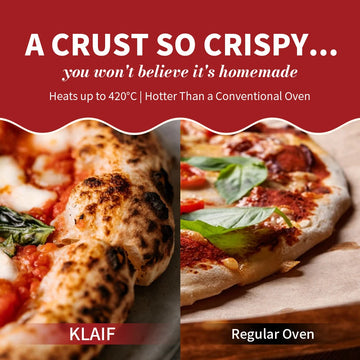 Klaif Electric Pizza Maker, 420℃, 1200 Watt, 5 Separate Temperature Levels, Flame Resistant Stone Plate 1200W 32cm Apsilon