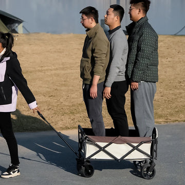 Large Weight Capacity Heavy Duty Wagon Cart Folding Wagon for Outdoor Garden Beach wagon Camping Equipment with Cup Holders Apsilon