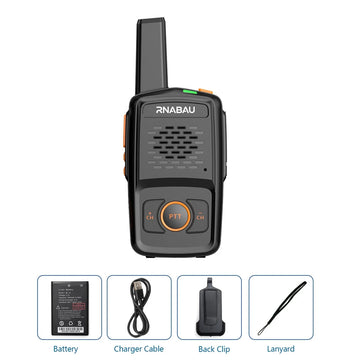 Mini Walkie Talkie RNABAU 16 Channels Professional MT-N1 UHF 400-470MHZ Match Baofeng Two Way Radio Apsilon