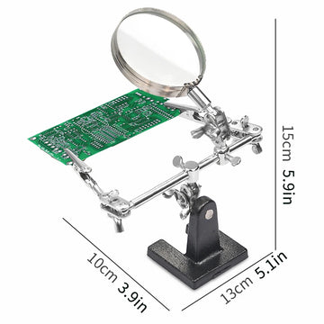 3.5X 12X Welding Auxiliary Clip Magnifier Electric Soldering Iron Circuit Board Welding Iron Magnifying Glass Bracket Tools Apsilon