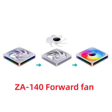 Jonsbo ZA-420/140 Computer Case Fan DIY Exchange 2 Sets Fan Blades  5V ARGB 140mm PWM Reverse Combination Cooling Fan Apsilon