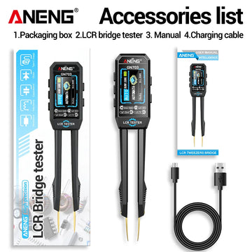 ANENG GN703 Smart Tweezers LCR Meter Professional SMD ESR Test Capacitance Resistance Inductance Digital LCR Bridge Calibration Apsilon