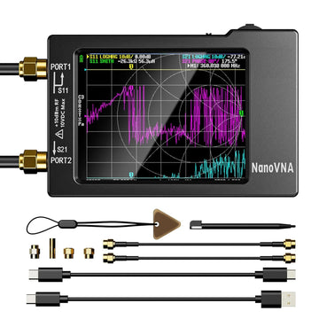 NanoVNA-H Vector Network Antenna Analyzer 10KHz-1.5GHz MF HF VHF UHF W/ Shell SD Card Slot Supprt 32G Digital Nano VNA-H Tester Apsilon