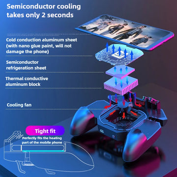 MEMO DL88 2 in 1 Mobile Phone 6 Finger Gamepad Joystick Controller with Semiconductor Cooling Radiator for IOS Android Universal Apsilon
