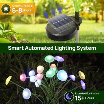 Solar Garden Lights Dual Mode LED Solar Mushroom Lights Waterproof Decor Yard Patio Pathway Jellyfish for Garden Ambiance Apsilon