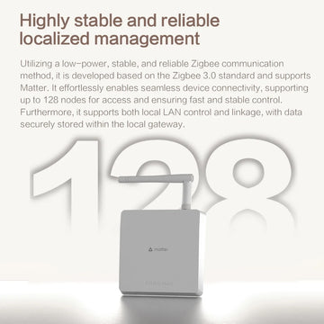 Zemismart Matter Zigbee Gateway with Antenna Smart Home Hub Bridge Works with Tuya App Homekit Google Home App Smartthings App Apsilon