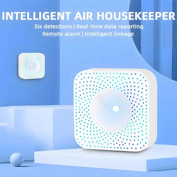 Tuya WIFI/Zigbee Smart Air Quality Monitor Box VOC HCHO PM2.5 Gas Detector Temperature Humidity Meter 6 IN 1 Air Housekeeper Apsilon