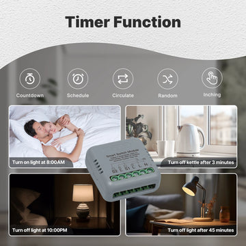 MOES Mini Smart Switch 1-4 Gang,WiFi/Zigbee DIY Module,Works with Alexa&Google Home,Timer&Voice Control,Home Automation Apsilon
