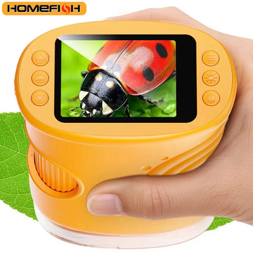 1000X Handheld Microscope for Kids 2.0" Screen Rechargeable Mini Pocket Digital Microscopes Portable Edu Gift Children Students Apsilon