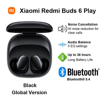 Xiaomi Redmi Buds 6 Play Wireless Bluetooth Earphone, AI Noise Reduction, Touch control Wireless Earphone, Long Endurance BT5.4 Apsilon
